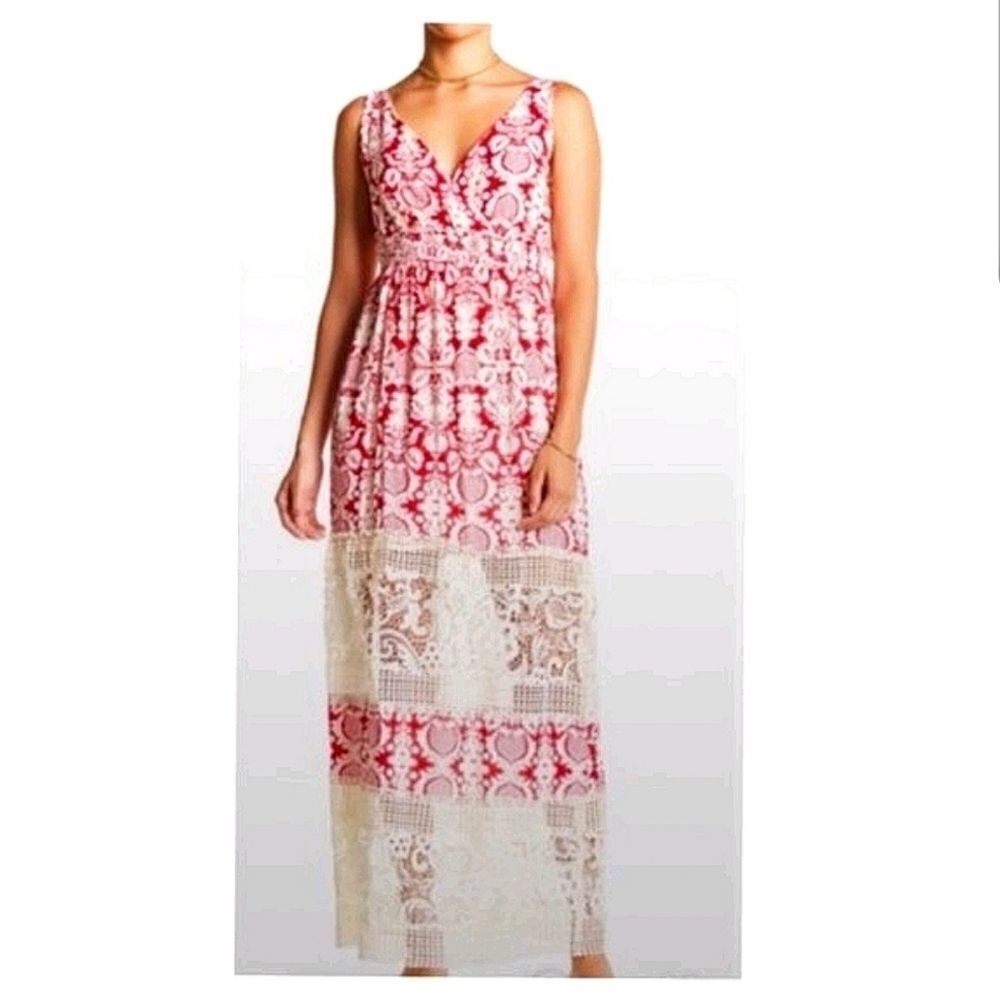 Sunday in Brooklyn dress womens size medium coral and cream color
